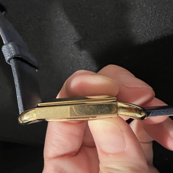 (30158-2) Tory Burch 252003 Watch Gold Hardware Blue Leather Strap Untested - Picture 7 of 10